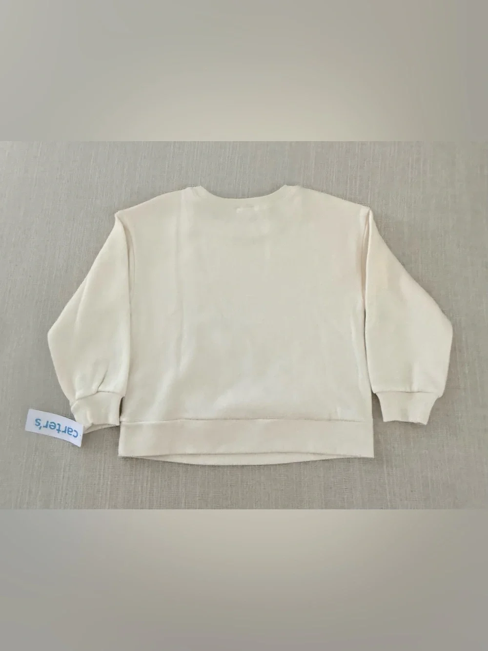 Carter’s Girls 5T Cream Silver Snowflake Sequin Sweatshirt Holiday NWT